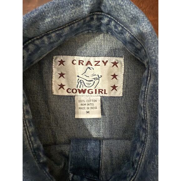 Crazy Cowgirl Women’s Denim Vest Size Medium - Picture 2 of 3
